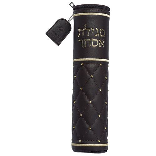 תיק למגילת אסתר PU "מעוינים עם אבנים 1" אותיות בולטות - גדלים שונים לבחירה תיק למגילת אסתר PU "מעוינים עם אבנים 1" אותיות בולטות - גדלים שונים לבחירה