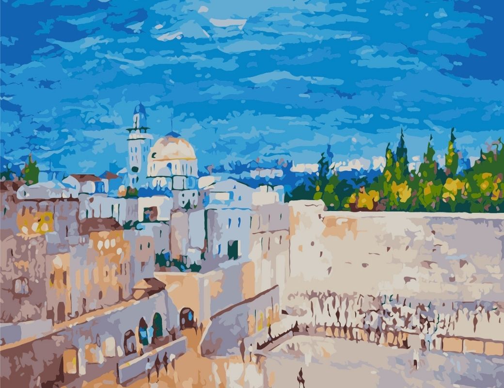 הכותל בלילה – צביעה לפי מספרים הכותל בלילה – צביעה לפי מספרים