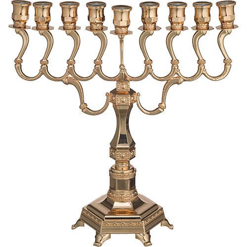 חנוכיית "יהלום" מהודרת ציפוי זהב - גובה 36 ס"מ חנוכיית "יהלום" מהודרת ציפוי זהב - גובה 36 ס"מ