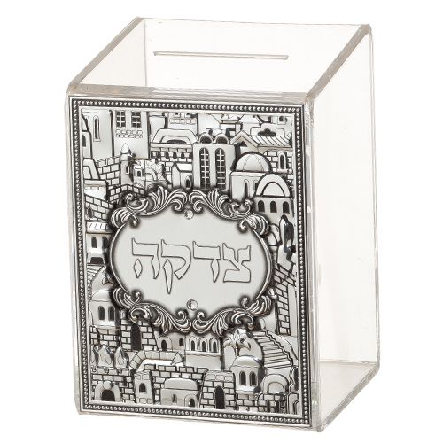 קופת צדקה פרספקס עם פלקטה "ירושלים" 11 * 8 ס"מ קופת צדקה פרספקס עם פלקטה "ירושלים" 11 * 8 ס"מ