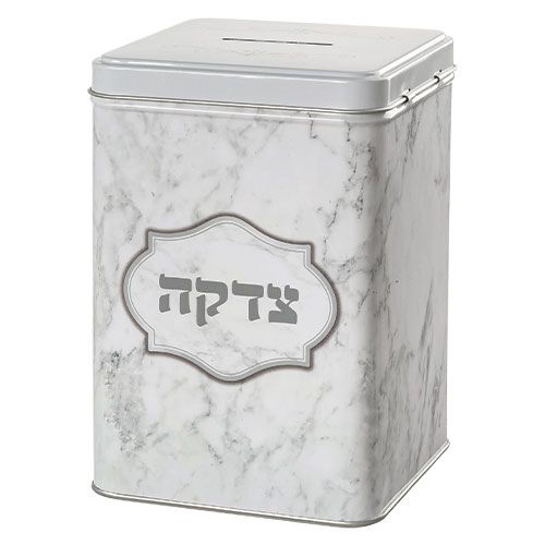 קופת צדקה פח מרובעת "שיש" - 15 ס"מ קופת צדקה פח מרובעת "שיש" - 15 ס"מ