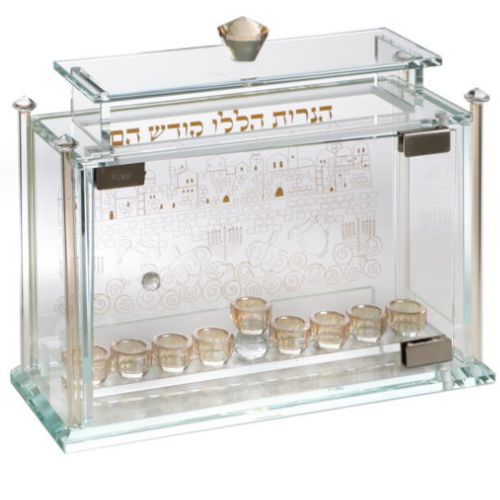 חנוכיית אקווריום קריסטל - רוחב 36 ס"מ חנוכיית אקווריום קריסטל - רוחב 36 ס"מ